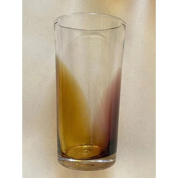Lot of 4 Mexico Glass Tumblers Clear Amber Gold Purple Hand Made Glasses - Picture 10 of 15